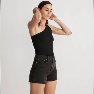 High-Rise Denim Shorts in Lunar Wash size 29